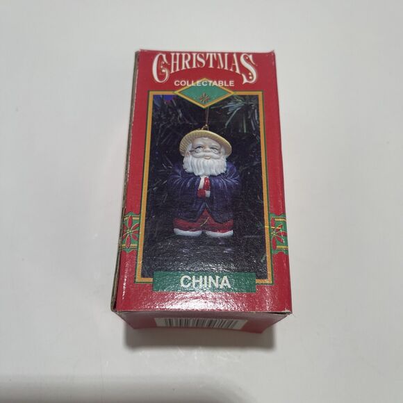 Vtg  Christmas Collectable China Santa Ornament Santas Around World 1995 NIB - Picture 1 of 2